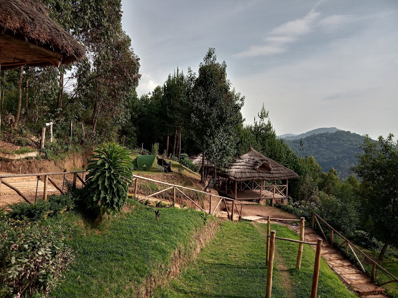 Budget lodge in Ruhija sector with camping and basic rooms.